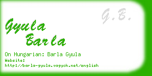gyula barla business card